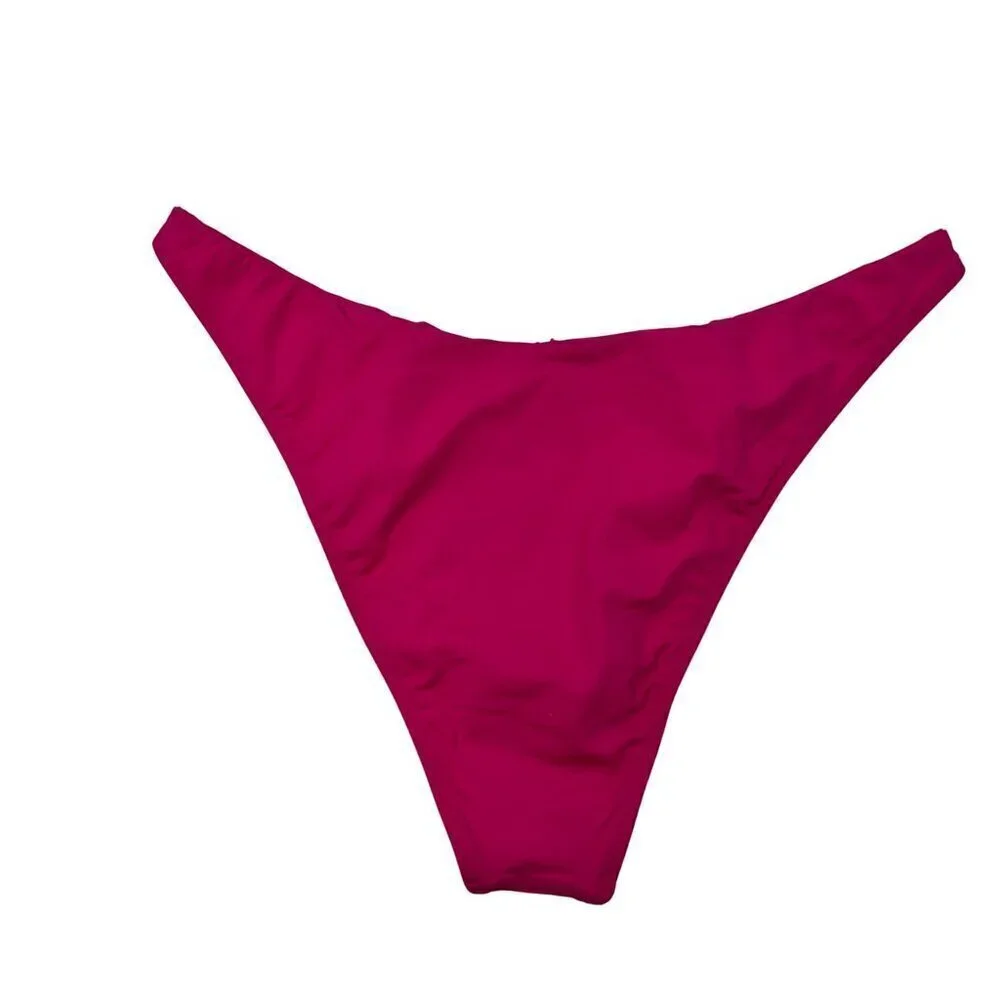 L*Space Women’s Ziggy Bikini Bottom Bitsy Cut Fuchsia Size XL New